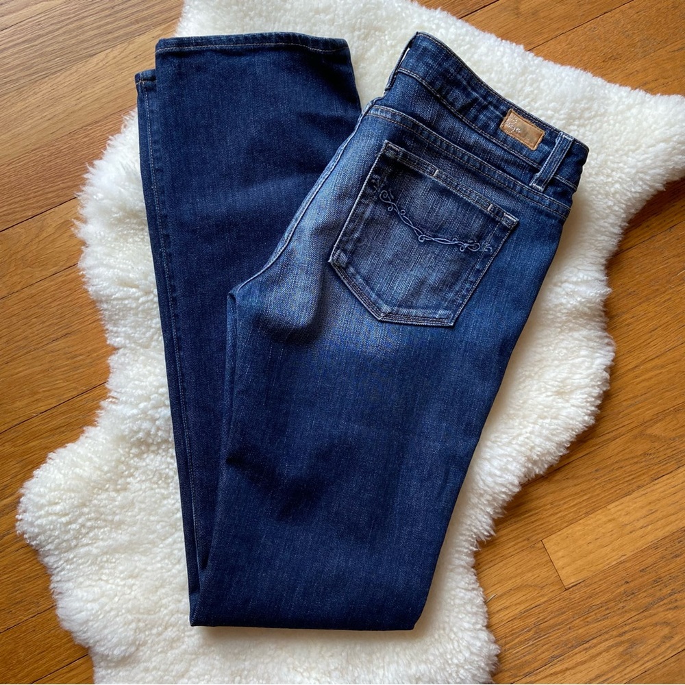 Paige Denim Midrise Straight Blue Jeans